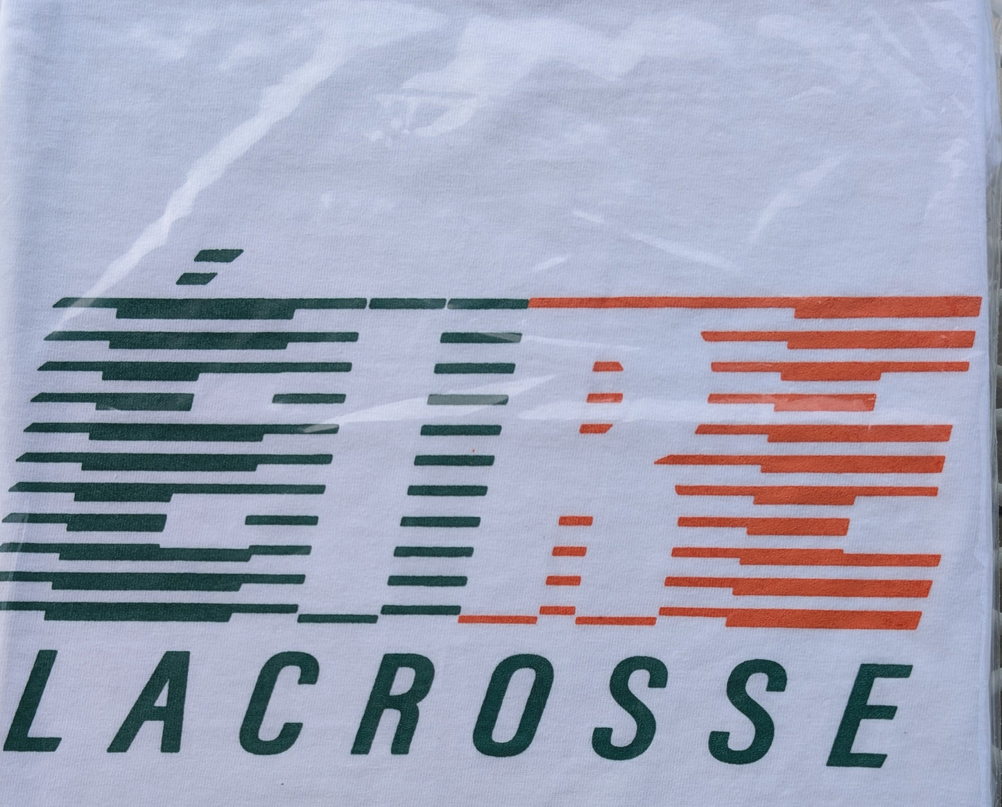White t-shirt with 'Dusthool Lacrosse' logo and text on a white background