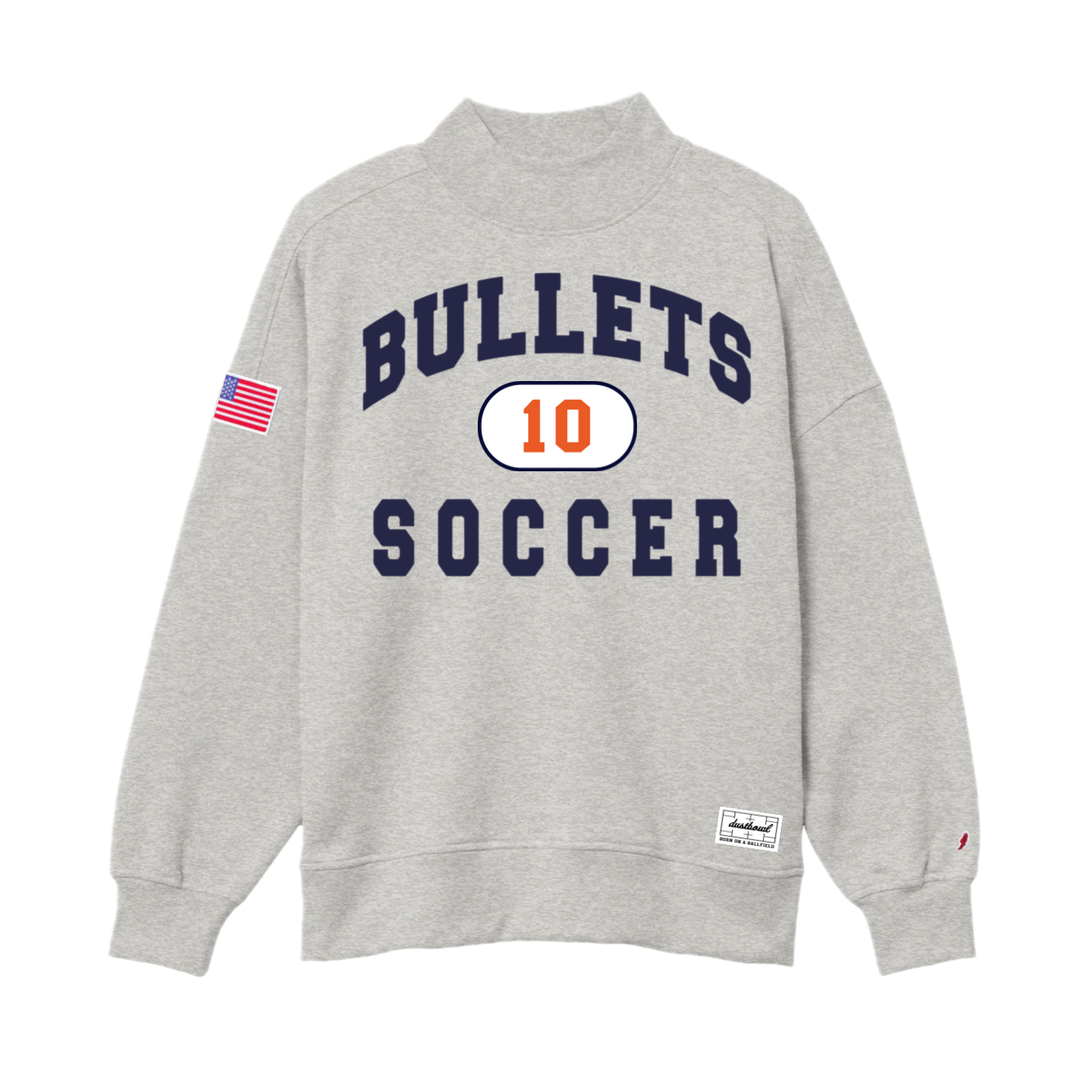 'BURG SOCCER | GREY MOCK NECK CREW