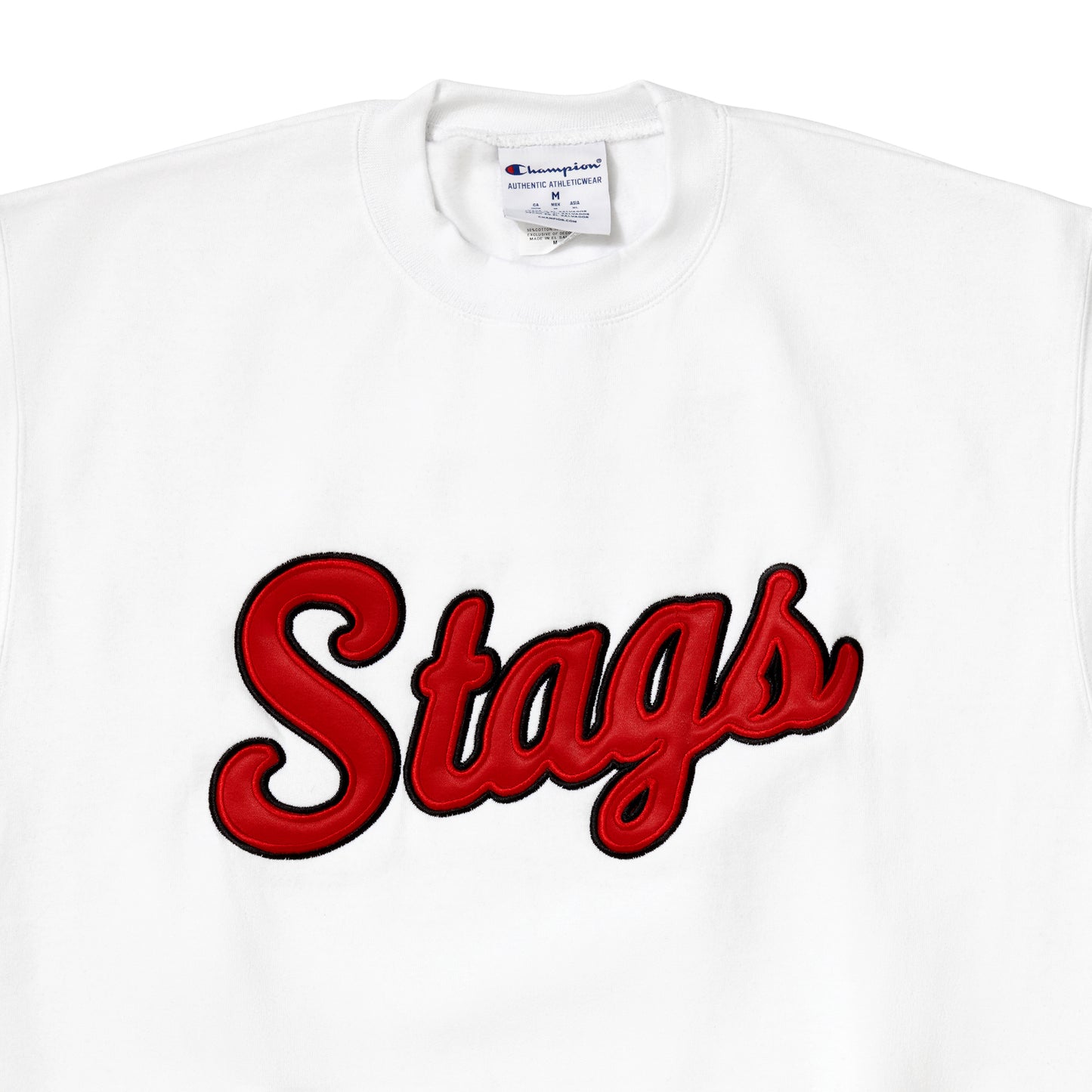 Stag Script Crewneck | White