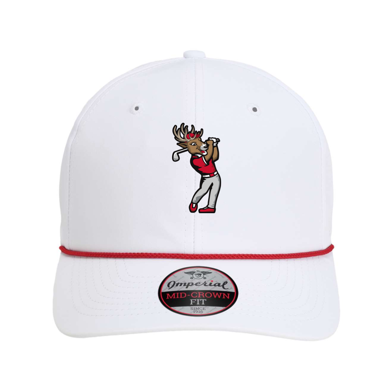 FAIRFIELD U. | Golfing Lucas Imperial White/Red Rope