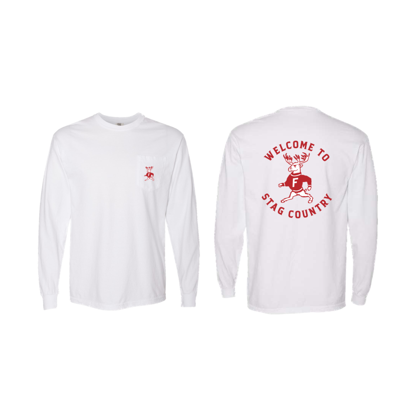 FAIRFIELD | STAG COUNTRY LONG POCKET TEE | WHITE