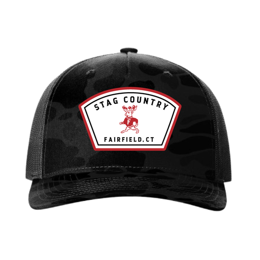 FAIRFIELD | STAG COUNTRY TRUCKER HAT - BLACKOUT CAMO