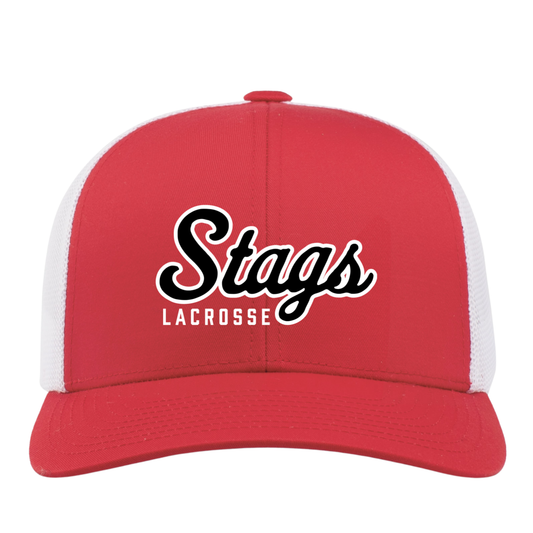 FAIRFIELD | STAGS LACROSSE SCRIPT TRUCKER | RED/WHITE