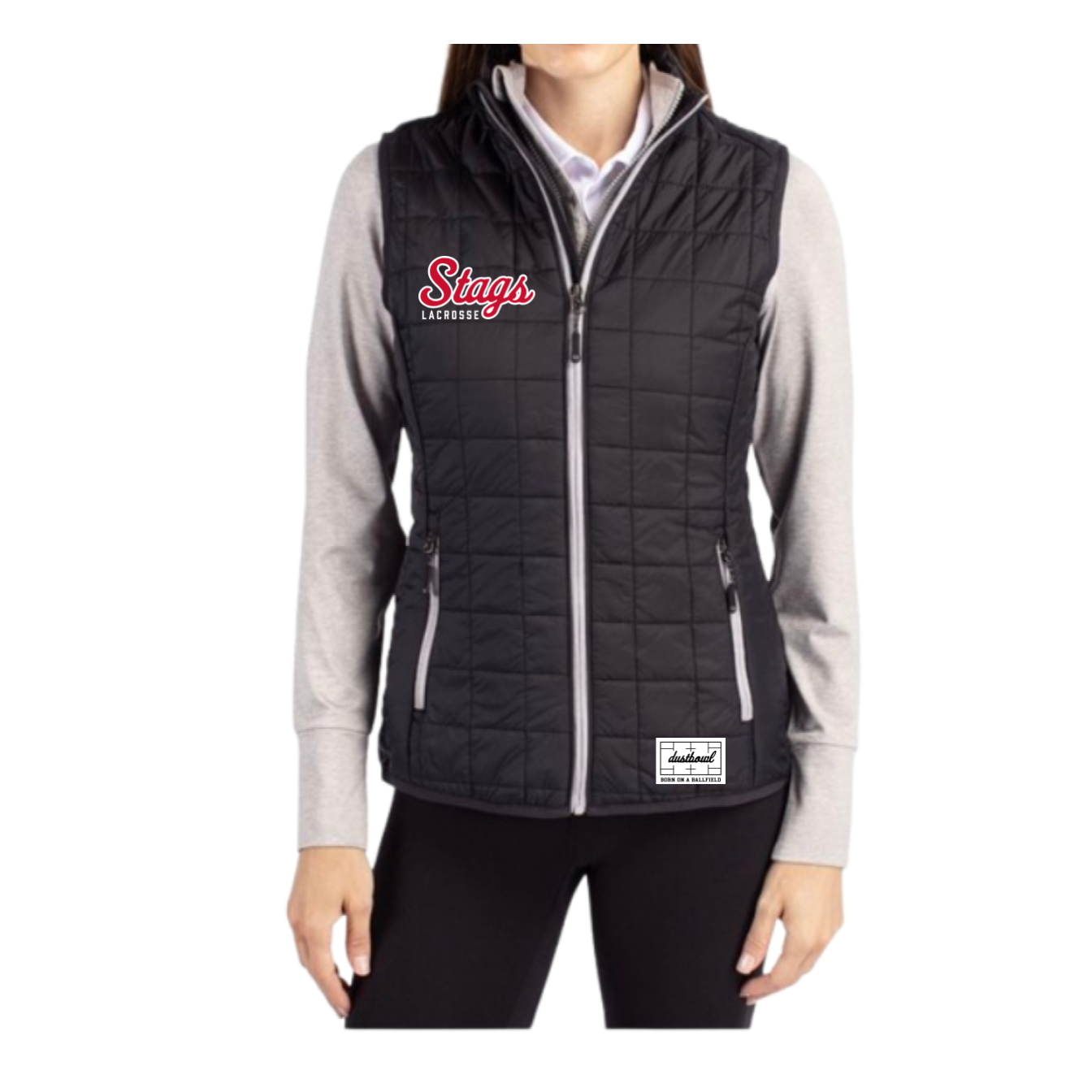 FAIRFIELD | STAGS LACROSSE SCRIPT WOMEN’S VEST | BLACK