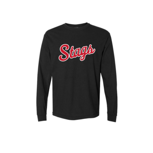Fairfield U | Stags Script Long Sleeve Black