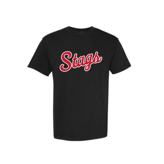 Fairfield U | Stags Script Short Sleeve T Black