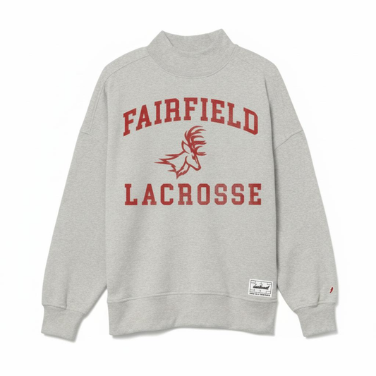 FAIRFIELD U LACROSSE | GREY STAG MOCK NECK