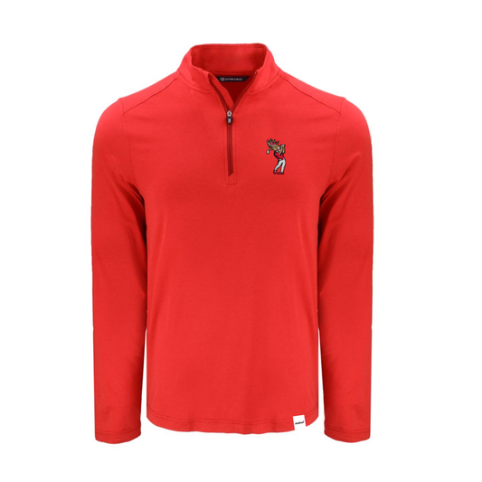 FAIRFIELD U. | Golfing Lucas Cutter & Buck Red Quarter Zip